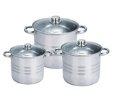 Fine Living - Double Blue Cast Iron Pot Set - Set of 7