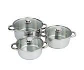 Fine Living - Double Blue Cast Iron Pot Set - Set of 7