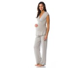 Absolute Maternity Crossover Long Pyjamas - Melange