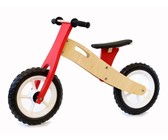 BooToo Wooden Balance Bike - Birch Wood & Black with Lime Rims