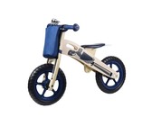 BooToo Wooden Balance Bike - Birch Wood & Black with Lime Rims