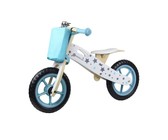 BooToo Wooden Balance Bike - Birch Wood & Black with Lime Rims