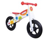 BooToo Wooden Balance Bike - Birch Wood & Black with Lime Rims