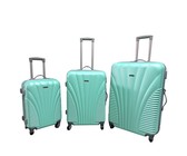 3 Piece Blue Star Luggage Set - Silver