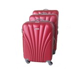 3 Piece Hard Outer Shell Luggage Set - Pink