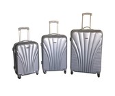 3 Piece Blue Star Luggage Set - Silver