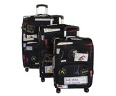 Hazlo 3 Piece ABS+PC Hard Luggage Trolley Bag Set - London Design