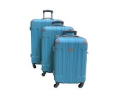 3 Piece Hard Outer Shell Lightweight Luggage Set - Sky Blue