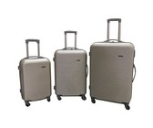 3 Piece Blue Star Luggage Set - Silver