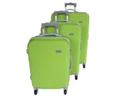 3 Piece Hard Outer Shell Luggage Set - Pink