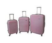 3 Piece Hard Outer Shell Luggage Set - Pink