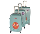 3 Piece Blue Star Luggage Set - Silver