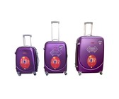 3 Piece Hard Outer Shell Luggage Set - Pink