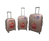 3 Piece Hard Outer Shell Luggage Set - Pink