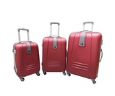 3 Piece Hard Outer Shell Luggage Set - Pink