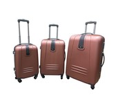 3 Piece Hard Outer Shell Luggage Set - Pink