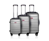 3 Piece Blue Star Luggage Set - Silver