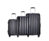 Hazlo 3 Piece ABS+PC Hard Luggage Trolley Bag Set - London Design