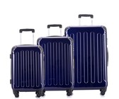 Hazlo 3 Piece ABS+PC Hard Luggage Trolley Bag Set - London Design