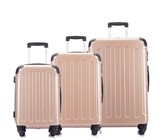 Hazlo 3 Piece ABS+PC Hard Luggage Trolley Bag Set - London Design