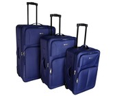 3 Piece Blue Star Luggage Set - Silver