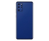 Blue Carbon Fibre Vinyl Wrap for Samsung S20 Plus - Two Pack
