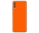Orange Carbon Fibre Vinyl Wrap for Samsung Galaxy A70 - Two Pack