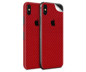 Red Carbon Fibre Vinyl Skin for iPhone X - Two Pack