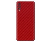 Red Carbon Fibre Vinyl Wrap for Samsung Galaxy A70 - Two Pack