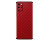 Red Carbon Fibre Vinyl Wrap for Samsung S20 Plus - Two Pack