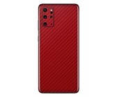 Red Carbon Fibre Vinyl Wrap for Samsung S20 Plus - Two Pack