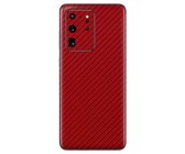 Red Carbon Fibre Vinyl Wrap for Samsung S20 Ultra - Two Pack