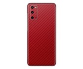 Red Carbon Fibre Vinyl Wrap Skin for Samsung S20 - Two Pack