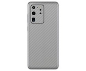 Silver Carbon Fibre Vinyl Wrap for Samsung S20 Ultra - Two Pack
