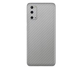 Silver Carbon Fibre Vinyl Wrap Skin for Samsung S20 - Two Pack