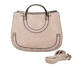 Fino Pu Leather Crossbody Shoulder Bag & Purse Set- Dusty Pink