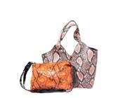 Blackcherry Dusky Pink Python Print Shopper Set