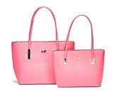 Fino 2 Pcs Genuine Leather Shoulder Handbag & Purse Set N.BLUE