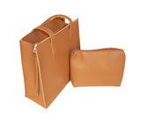 Fino Pu Leather Crossbody Shoulder Bag & Purse Set- Dusty Pink