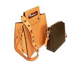 Fino Stylish PU Leather Bag with Purse-Brown