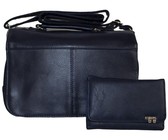 Fino 2 Pc Organizer Bag with Purse Set - Dark Blue