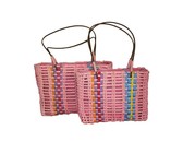 Fino 5 Piece Rose Flower Satin Draw String Evening/Toiletery Bag