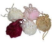 Fino 5 Piece Rose Flower Satin Draw String Evening/Toiletery Bag