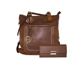Fino Stylish PU Leather Bag with Purse-Brown