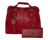 Fino Stylish PU Leather Bag with Purse-Brown