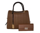Fino Stylish PU Leather Bag with Purse-Brown