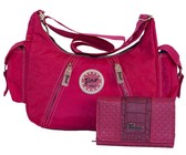 Fino Washed Nylon Fashion Bag & Purse Set