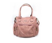 Fino Pu Leather Tote and Removable Pom & Purse Set - Black