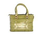 Lily & Rose PU Mock Croc Detailed Handbag - Avocado Green