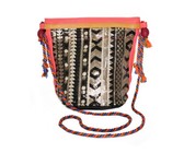 Lily & Rose Sequenced Bucket Bag - Black & Gold